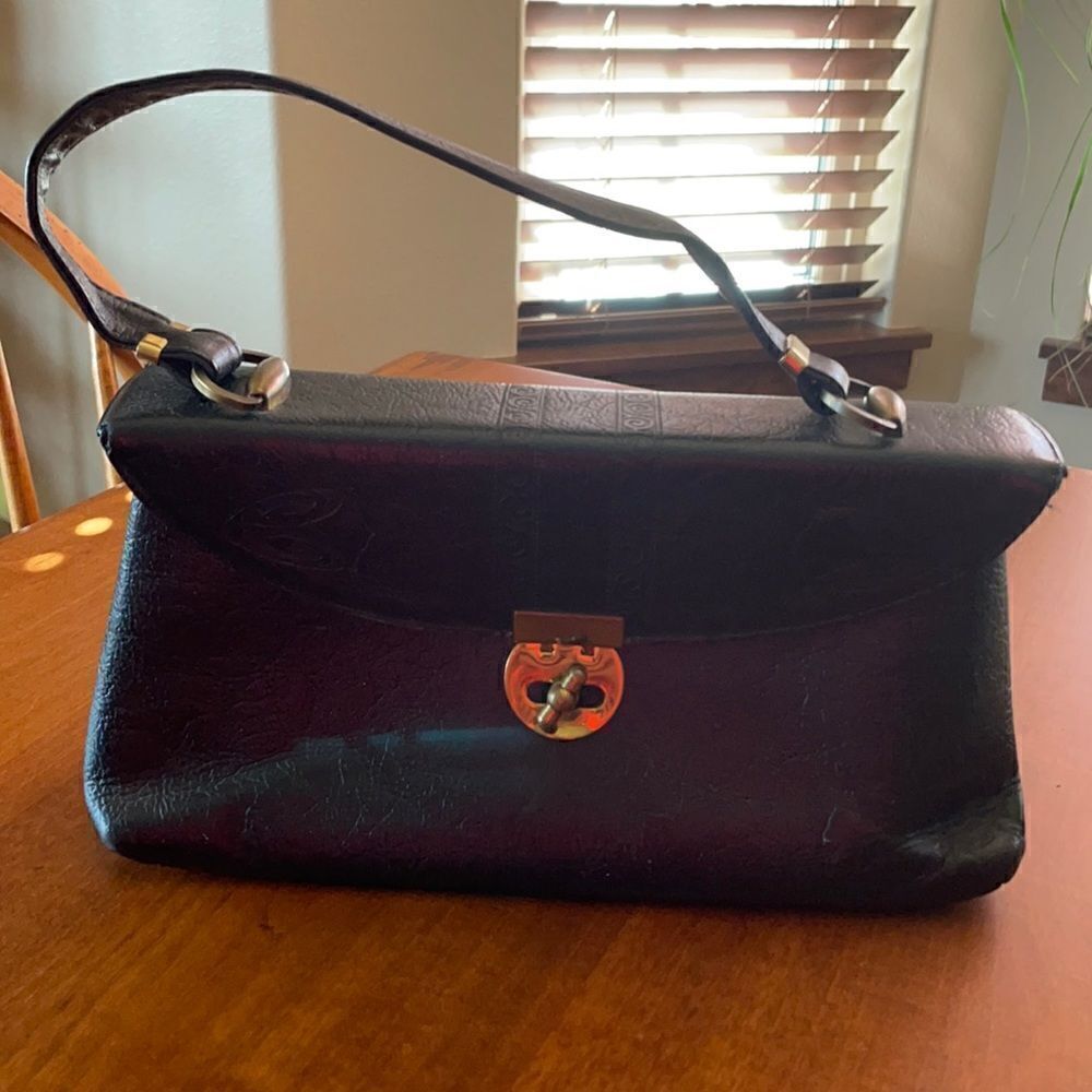 Vintage Black Leather Meeker Handbag